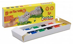 Пластилин Каляка-Маляка 6 цветов 90 г ассорти, со стеком
