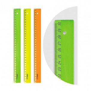 Линейка Стамм NEON 30 см пластик непрозрачный, ассорти неон