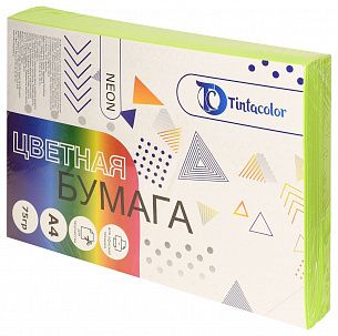 Бумага цветная д/печати Tintacolor А4 75 г/м2 500 л. неон зеленый