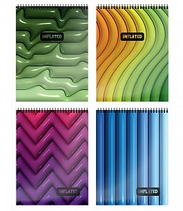 Блокнот А6 40 л. клетка Schoolformat ДУТАЯ АБСТРАКЦИЯ на гребне, мелованный картон, сплошной Уф-лак