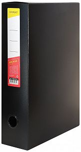 Короб архивный INFORMAT 235x75x320 мм А4 черный пластик, вырубная застежка, вместимость до 750 листов разобран.