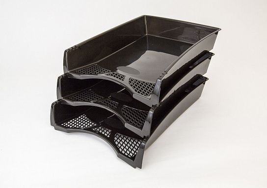 Лоток горизонтальный для бумаг Унипласт ОФИС-КЛАСС черный пластик