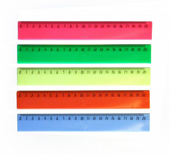 Линейка Унипласт 20 см пластик непрозрачный, ассорти