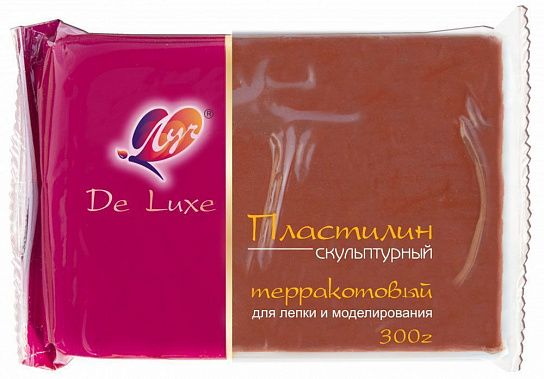 Пластилин скульптурный Луч De Luxe 300 г терракотовая