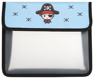 Папка для тетрадей 1 отделение А5 LOREX KIDS CUTE PIRATE текстильный клапан на липучке, 240х200х70 мм, синий пластик, для мальчиков