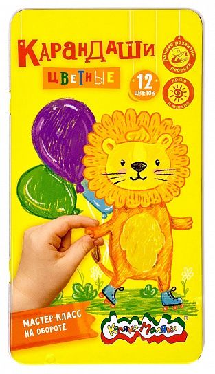 Набор цветных карандашей Каляка-Маляка 12 цв. шестигранные, деревянные, в металлической коробке