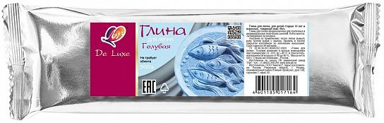 Глина для лепки Луч самозатвердевающая 500 г голубая