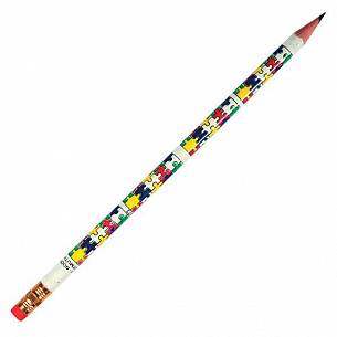 Карандаш чернографитный деревянный Koh-I-Noor 1231 НВ с ластиком, заточенный, круглый, принт на корпусе, картонная коробка