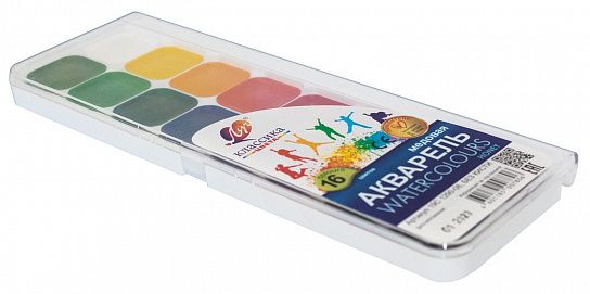 Акварель Луч КЛАССИКА 16 цветов, без кисти, пластиковая упаковка с европодвесом