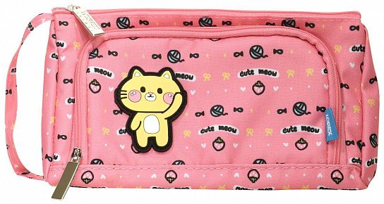 Пенал 1 отделение LOREX KIDS FUNNY CAT 210x85x105 мм розовый, полиэстер