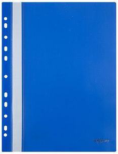 Папка скоросшиватель INFORMAT А4 синяя, пластик 180 мкм, карман для маркировки, с перфорацией