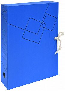 Короб архивный INFORMAT 75 мм А4 синий микрогофрокартон, 2 завязки, вместимость до 700 листов разобранный