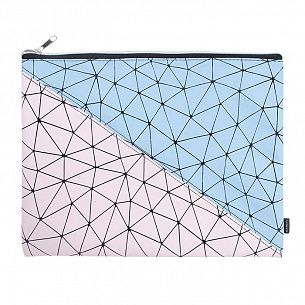 Папка 1 отделение А4 LOREX PASTEL белая, молния сверху, soft-touch, искусственная кожа, для девочек