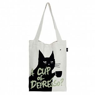 Шоппер LOREX COTTON WAYWARD CAT 33х40 см белый, хлопок, универсальный