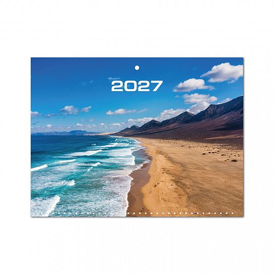 Календарь настенный квартальный 2027 г. INFORMAT Природа 297×710 мм 3 блока, офсет, на гребне