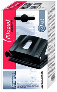 Дырокол MAPED ESSENTIALS METAL до 25 листов 2 отверстия, металлический, с линейкой форматов