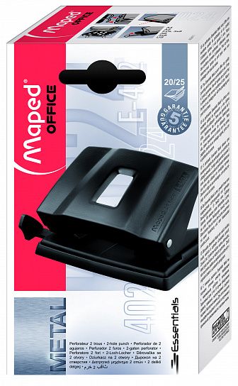 Дырокол MAPED ESSENTIALS METAL до 25 листов 2 отверстия, металлический, с линейкой форматов