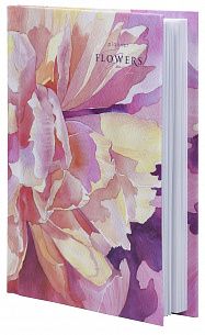Ежедневник А6 недатированный LITE АКВАРЕЛЬНЫЙ ЦВЕТОК 80 л. с дизайном, твердая обложка 7БЦ, глянцевая ламинация