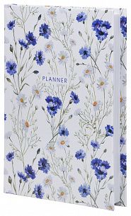 Ежедневник А6 недатированный LITE ПОЛЕВЫЕ ЦВЕТЫ 80 л. с дизайном, твердая обложка 7БЦ, глянцевая ламинация