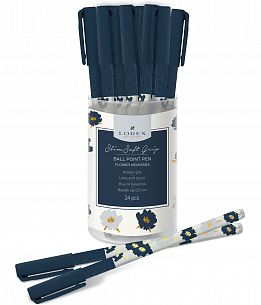 Ручка шариковая на масляной основе LOREX FLOWER MEMORIES Slim Soft Grip синий 0,5 мм белый кругл. корп. ultra-soft touch игольчатый наконечник