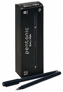 Ручка шариковая Linc PENTONIC черная 0,7 мм, черный круглый корпус, игольчатый наконечник