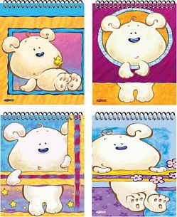 Блокнот А6 80 л. клетка КФОБ АССОРТИ на спирали, мелованный картон