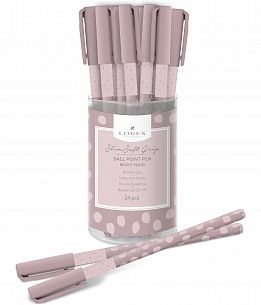 Ручка шариковая на масляной основе LOREX BRIGHT PEARS Slim Soft синий 0,5 мм роз. кругл. корп. ultra-soft touch грип игольчатый наконечник