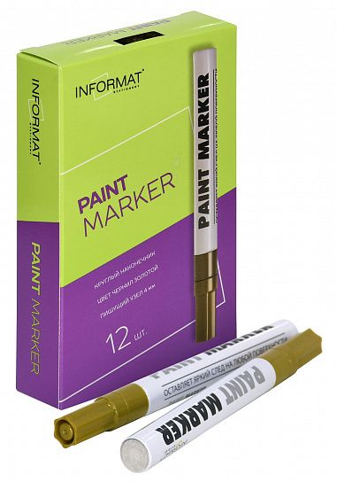 Маркер-краска лаковый INFORMAT PAINT PROFESSIONAL 2-4 мм золото, круглый наконечник