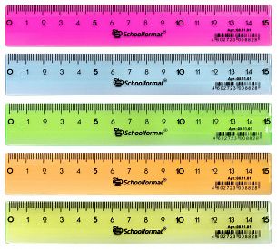 Линейка Schoolformat 15 см пластик тонированный, ассорти