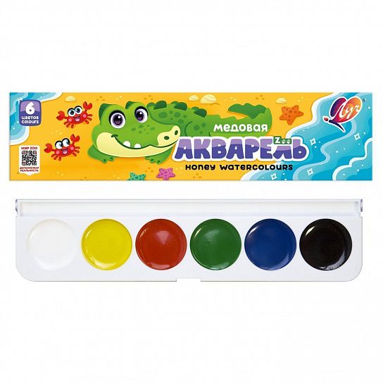 Акварель Луч ZOO 6 цветов, без кисти, картонная упаковка