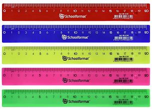 Линейка Schoolformat 20 см пластик непрозрачный, ассорти