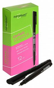 Маркер для компакт-дисков INFORMAT CD/DVD 0,5 мм черный, круглый наконечник