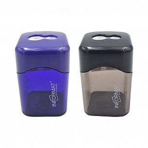 Набор точилок INFORMAT OFFICE CUBE с контейнером ассорти, корпус пластик, 2 отверстия, в термоусадке 2 шт