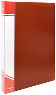 Папка с файлами INFORMAT А4 40 файлов, пластик 600 мкм, красная, карман для маркировки