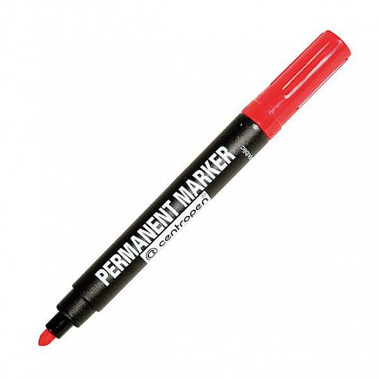 Маркер перманентный Centropen DRY SAFE 2,5 мм красный, круглый наконечник