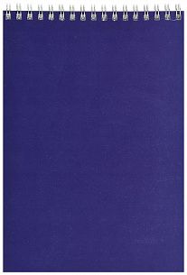 Блокнот А5 60 л. клетка LITE СИНИЙ на гребне, мелованный картон, ВД-лак