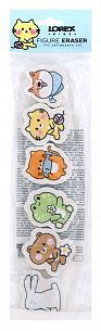 Набор ластиков LOREX KIDS FIGURE JOY BEATS, термопластичная резина, 40х30х13 мм фигурный, ассорти, мягкий, 6 шт в пакете