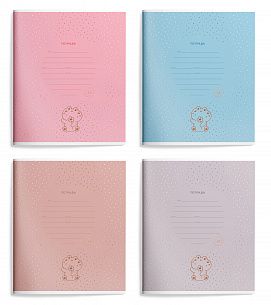 Тетрадь 12 л. линия LOREX KIDS SMALL FROG мелованный картон, запечатка форзаца, матовая ламинация, выборочный УФ-лак, фольга
