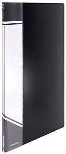 Папка с файлами INFORMAT А4 20 файлов, пластик 500 мкм, черная, карман для маркировки