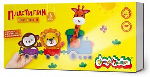 Пластилин Каляка-Маляка 6 цветов 120 г ассорти, со стеком