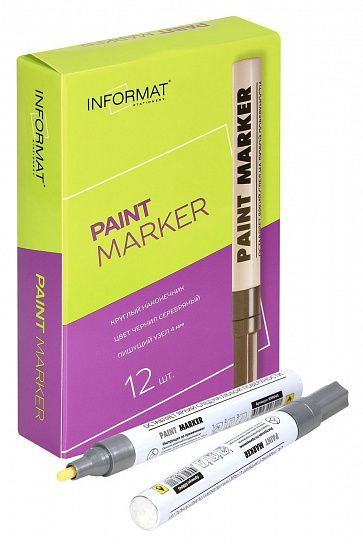 Маркер-краска лаковый INFORMAT PAINT PROFESSIONAL 2-4 мм серебро, круглый наконечник