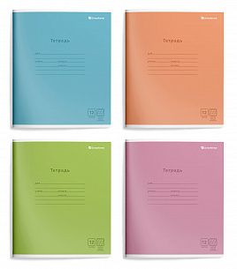 Тетрадь 12 л. частая косая линия Schoolformat МОНОТОННЫЕ ЦВЕТА мелованный картон, ВД-лак
