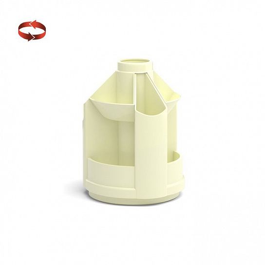 Подставка для канцелярских принадлежностей ErichKrause MINI DESK PASTEL вращающаяся, 10 отделений, 112х112х140 мм, желтый пластик