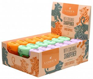 Точилка LOREX Capsule Boy’S Tears с контейнером, ассорти, корпус пластик, 2 отверстия, в дисплее
