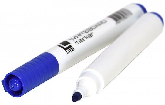 Маркер для белых досок LITE 1-3 мм синий, круглый наконечник