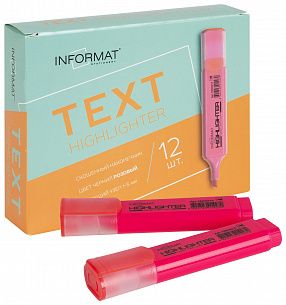 Маркер текстовый INFORMAT TEXT 1—5 мм, розовый, скошенный