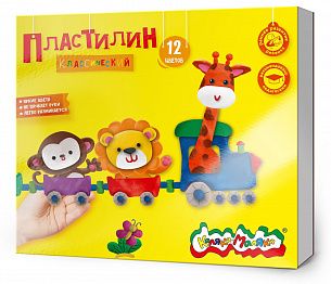 Пластилин Каляка-Маляка 12 цветов 240 г ассорти, со стеком