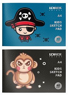Альбом для рисования 40 л. А4, скрепка LOREX KIDS ADVENTURE TIME  мелованный картон, матовая ламинация, фольга, выборочный УФ-лак, офсетная