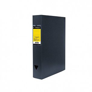 Короб архивный INFORMAT 63 мм А4 черный пластик на кнопке, вместимость до 630 листов собранный