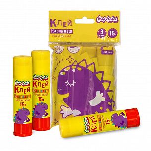 Набор клея-карандаша Каляка-Маляка МАГИЧЕСКИЙ 15 г для бумаги, картона, фото исчезающий PVP 3 шт пакет